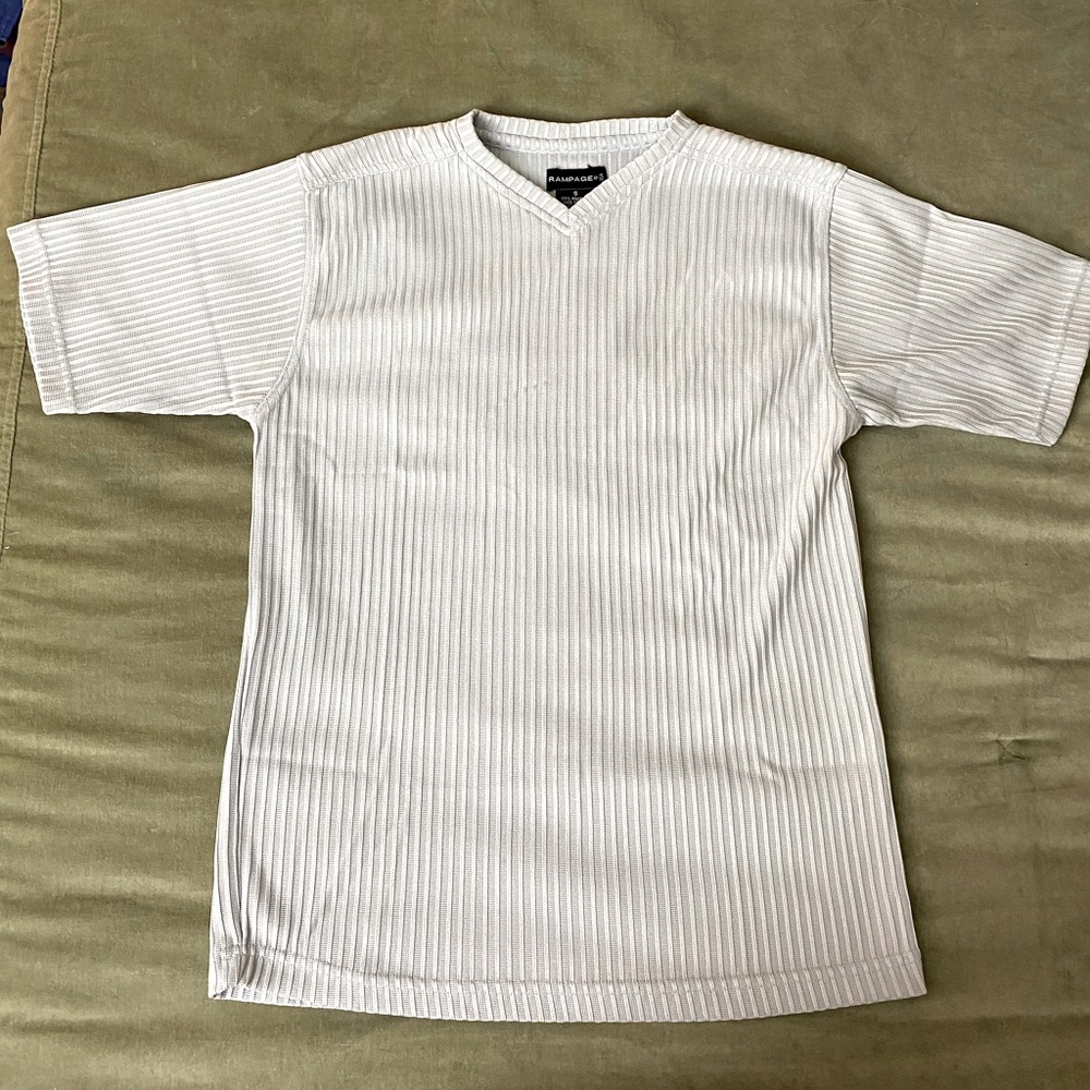 Rampage ribbed Sz S Striped V-Neck T-Shirt